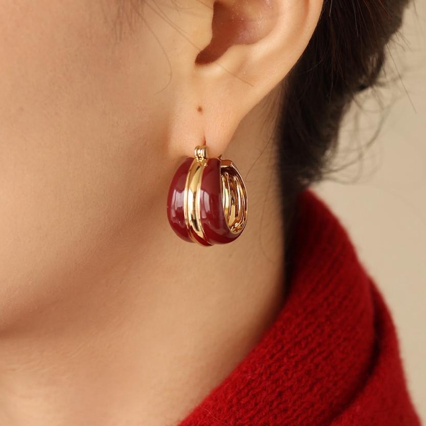 Ostuni Red Hoops Earrings