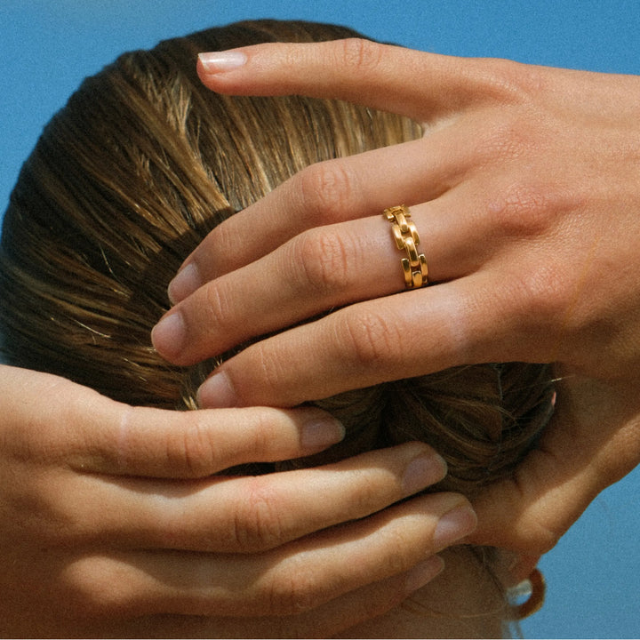 Rome Chain Rings - Gold