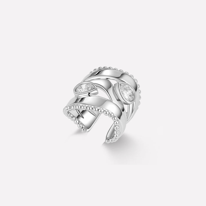 White Gold Plated Droplets Ring