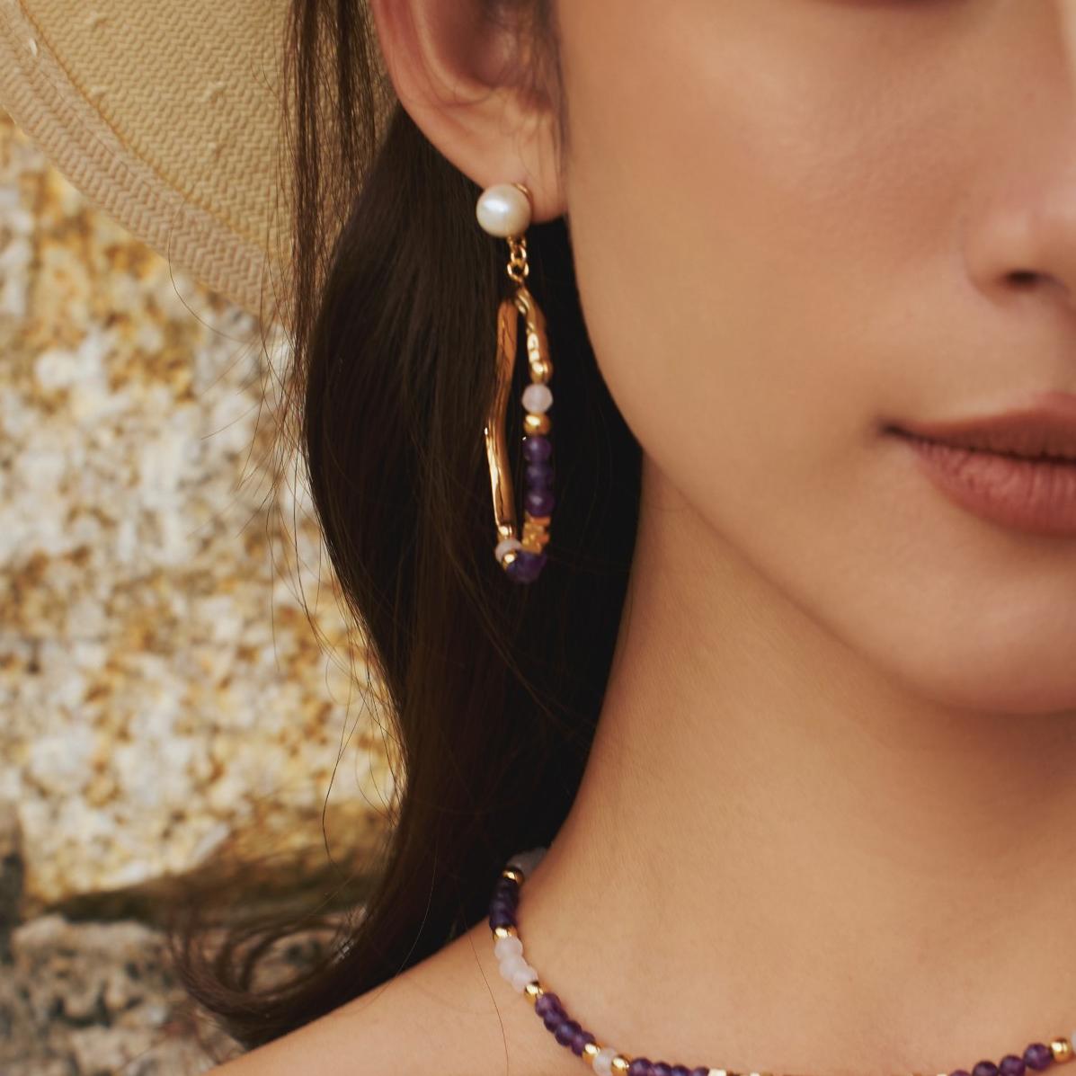 Poseidon Purple Earrings