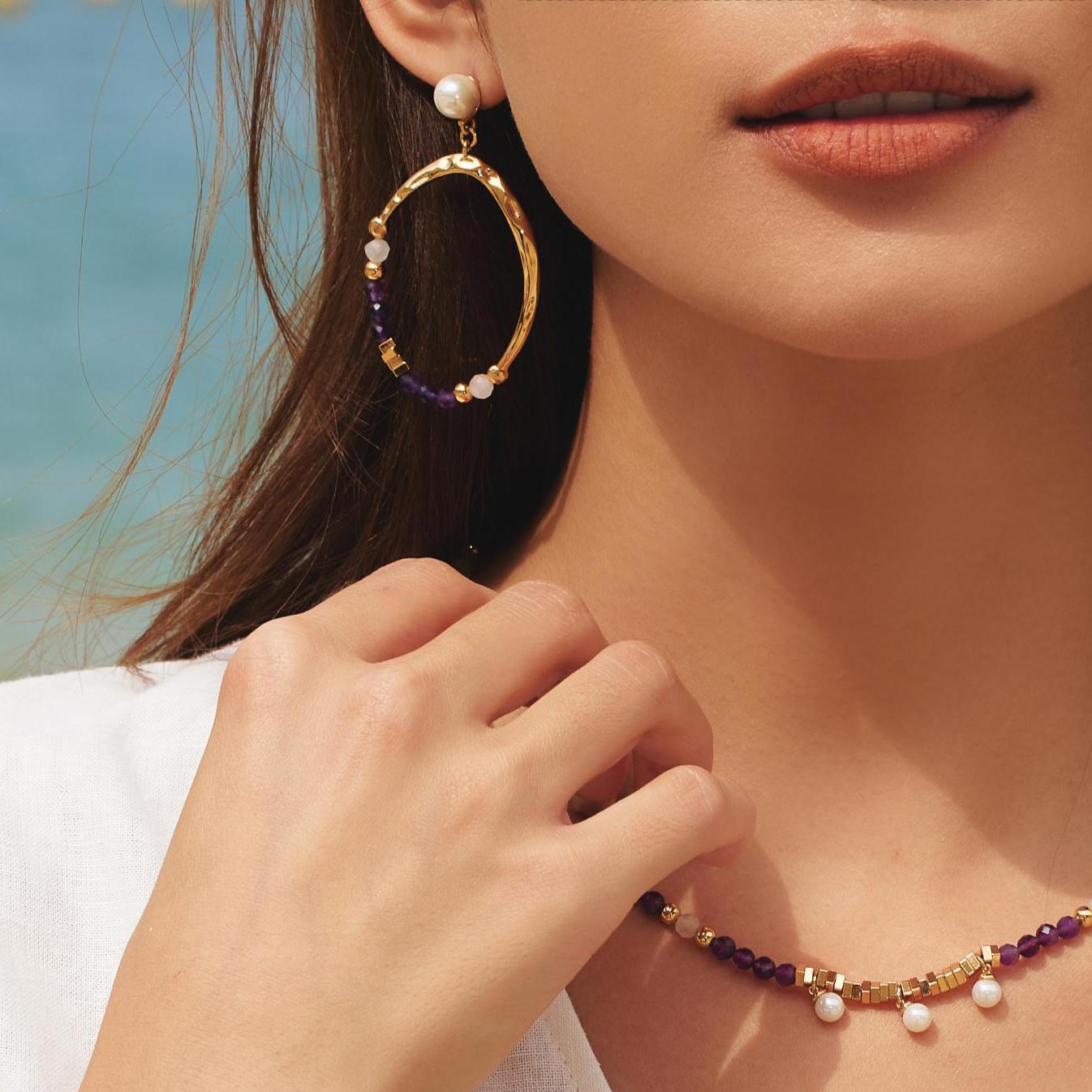 Poseidon Purple Earrings