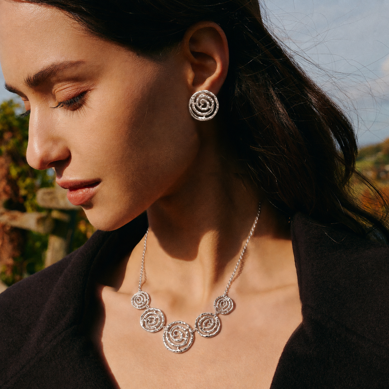 Boucles d'oreilles Soleil spirale éternelle