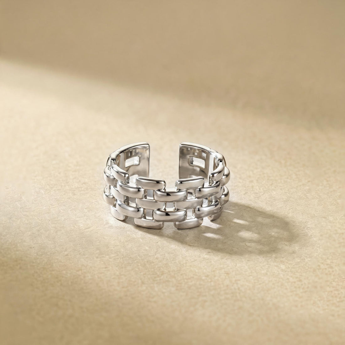 Rome Chain Silver Ring Large