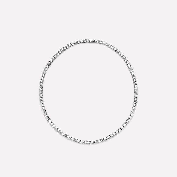 Roman Dusk Silver Tennis Necklace