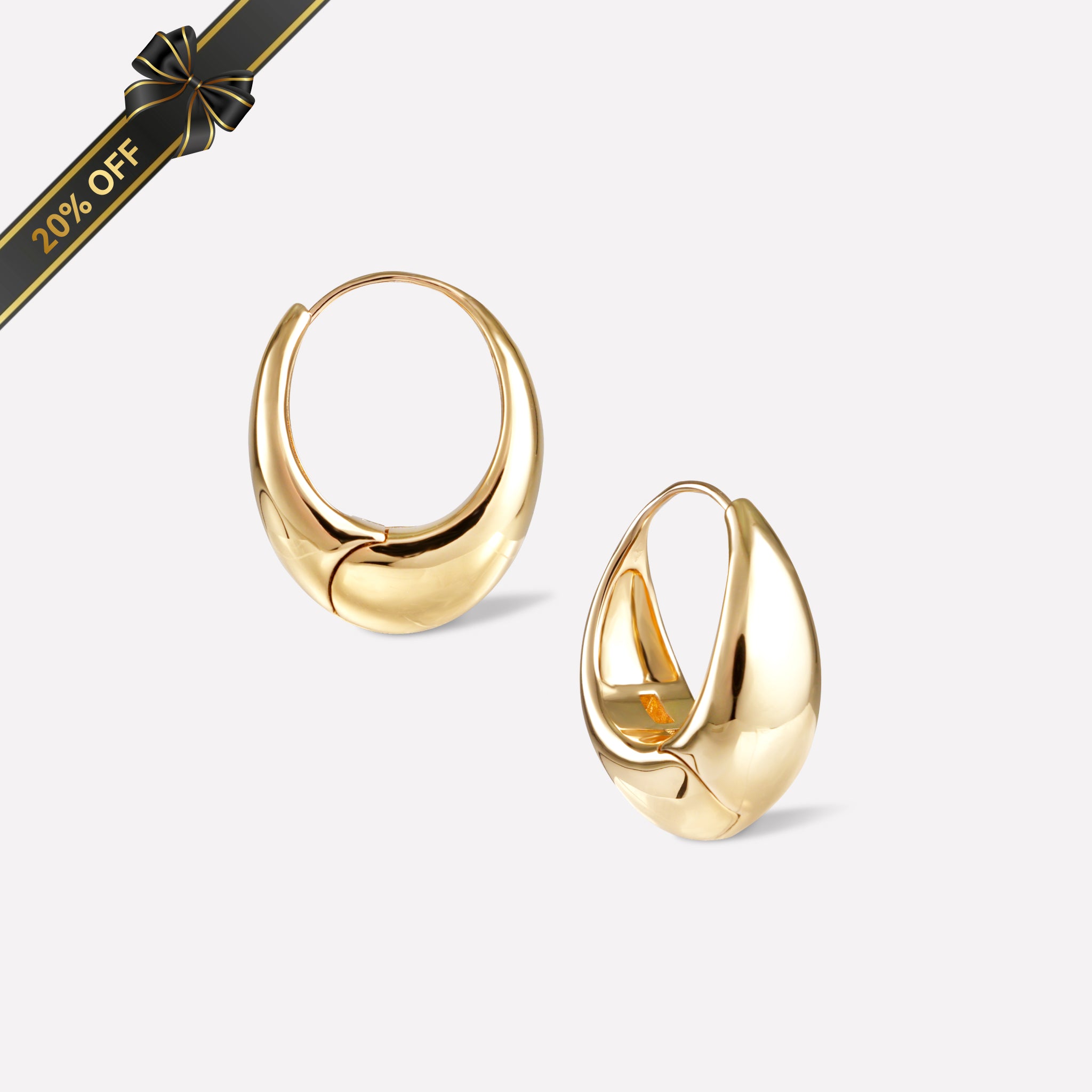 Drop Hoop Earrings - Golden/Silver