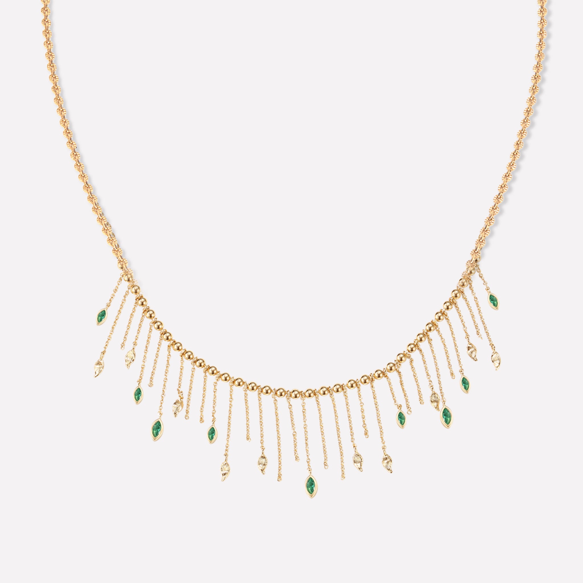 Verdant Whisper Tassels Necklace