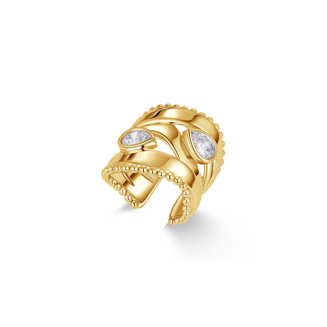 Gold Plated Droplets Ring