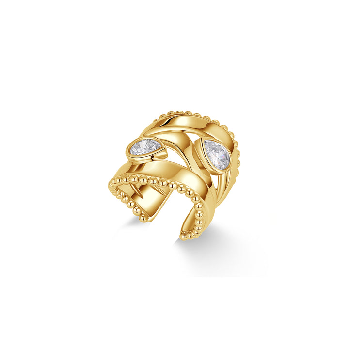 Gold Plated Droplets Ring