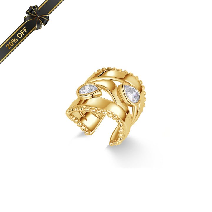 Gold Plated Droplets Ring