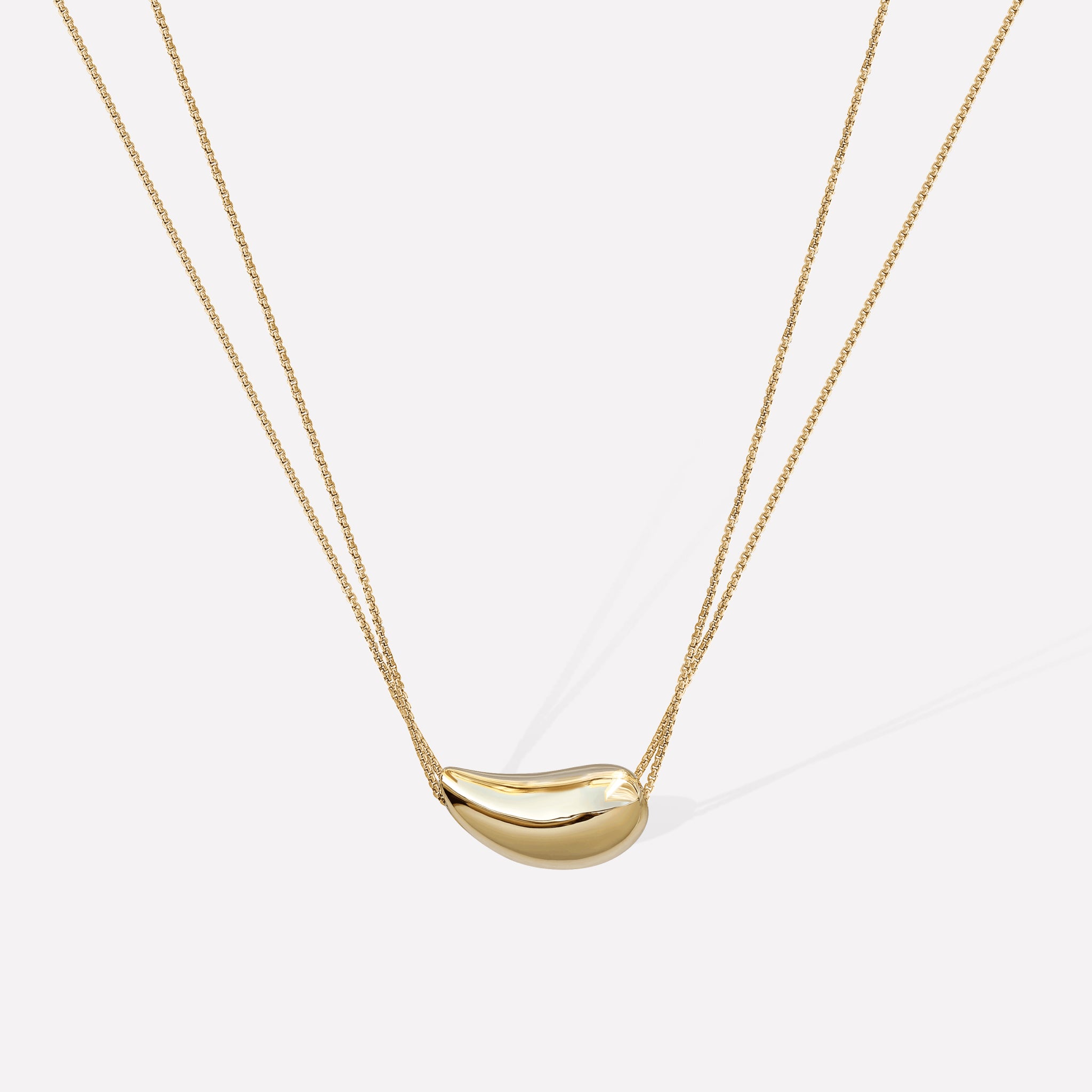 Collier Pendentif - Plaqué Or Blanc