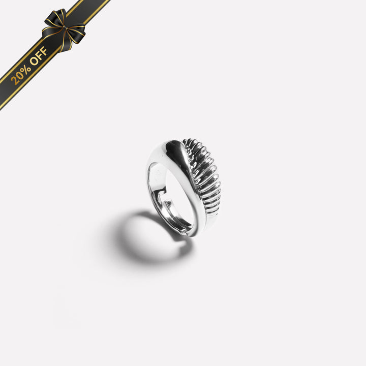 Drop Ring - White Gold Plated