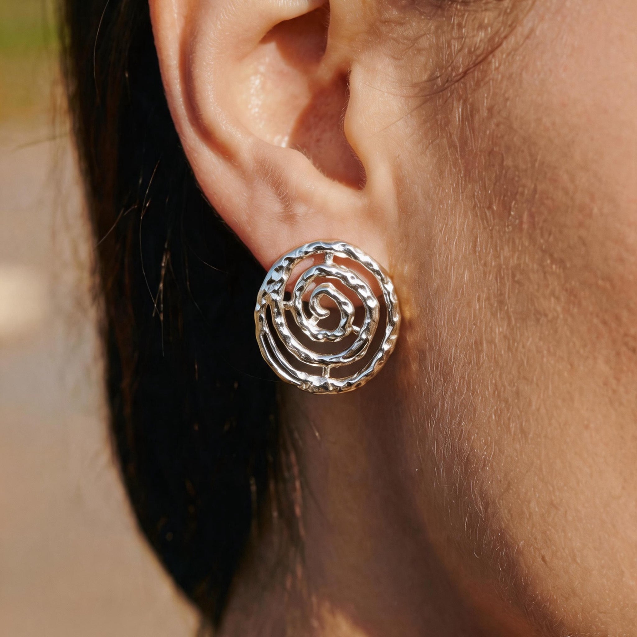 Boucles d'oreilles Soleil spirale éternelle