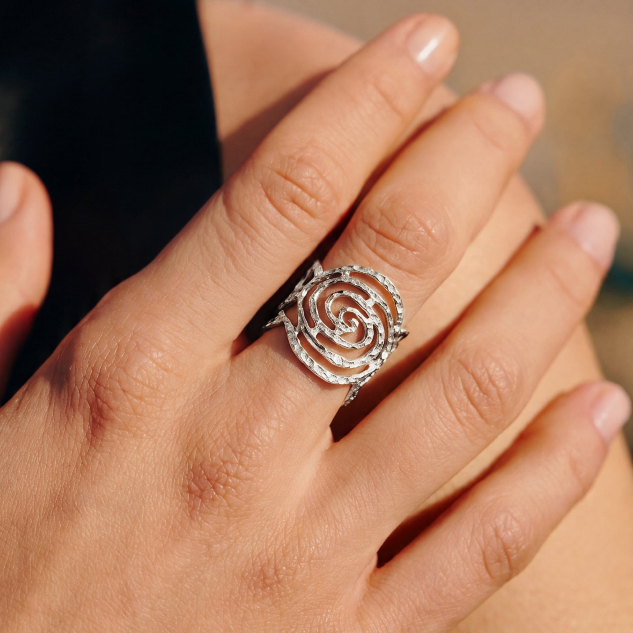Eternal Spiral Small Silver Ring