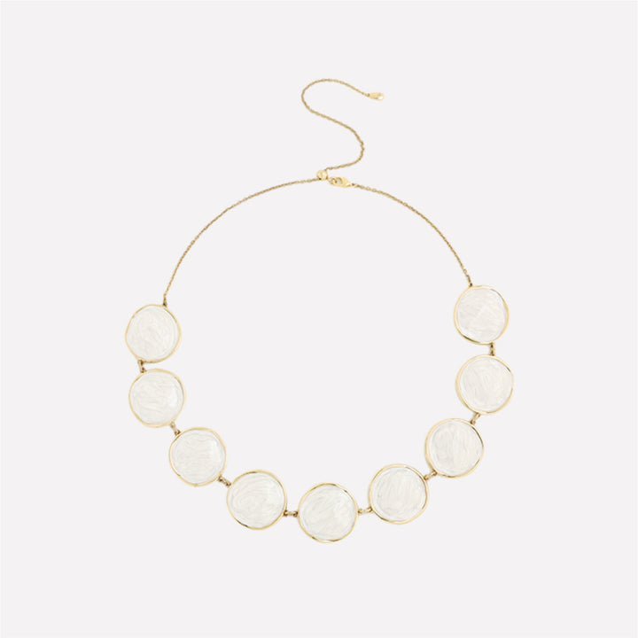 White Enamel Ripple Necklace