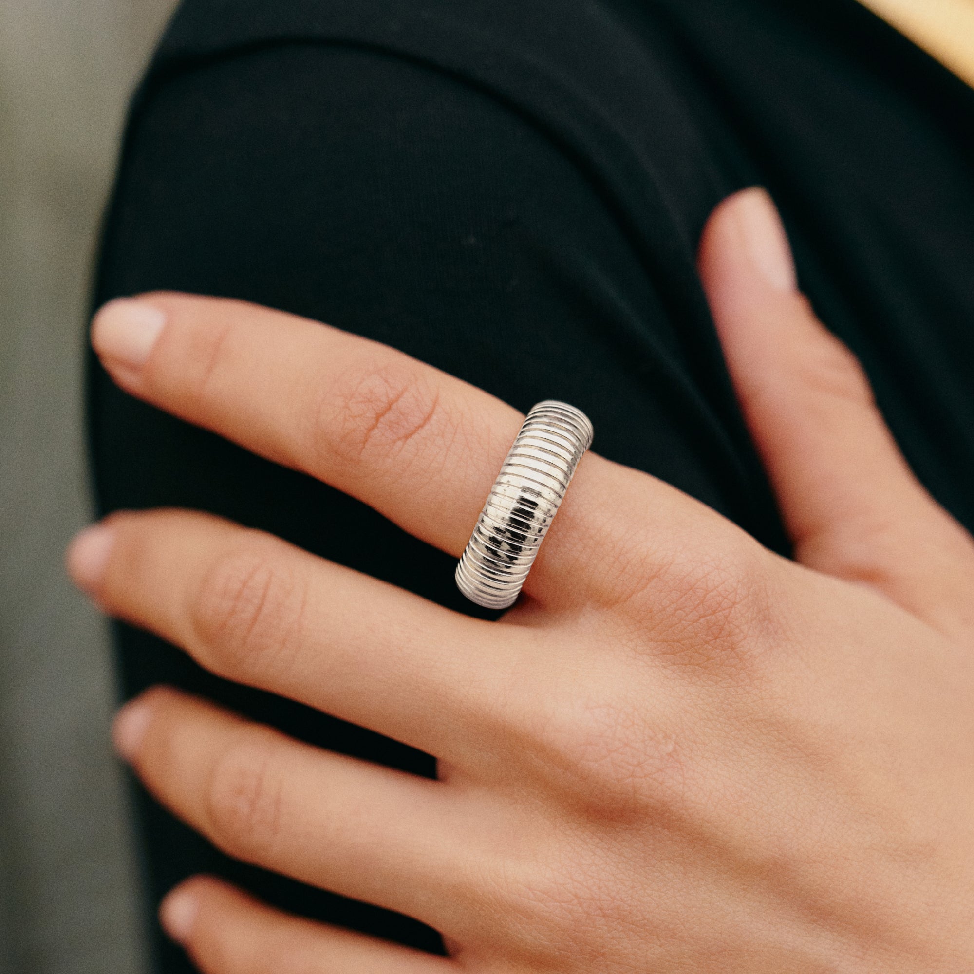 Gladiator Minimalist Silver Ring - Adjustable