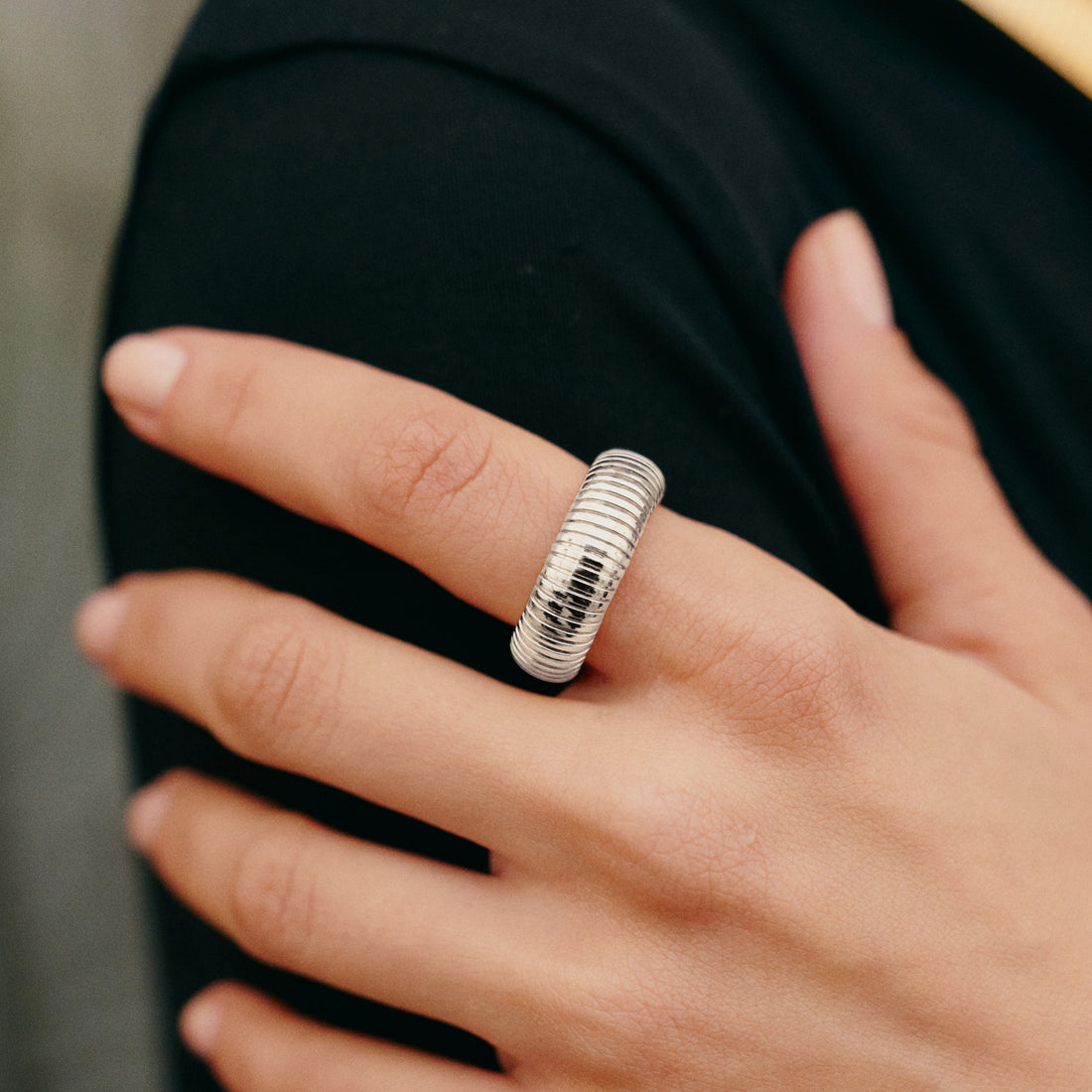 Gladiator Minimalist Silver Ring - Adjustable