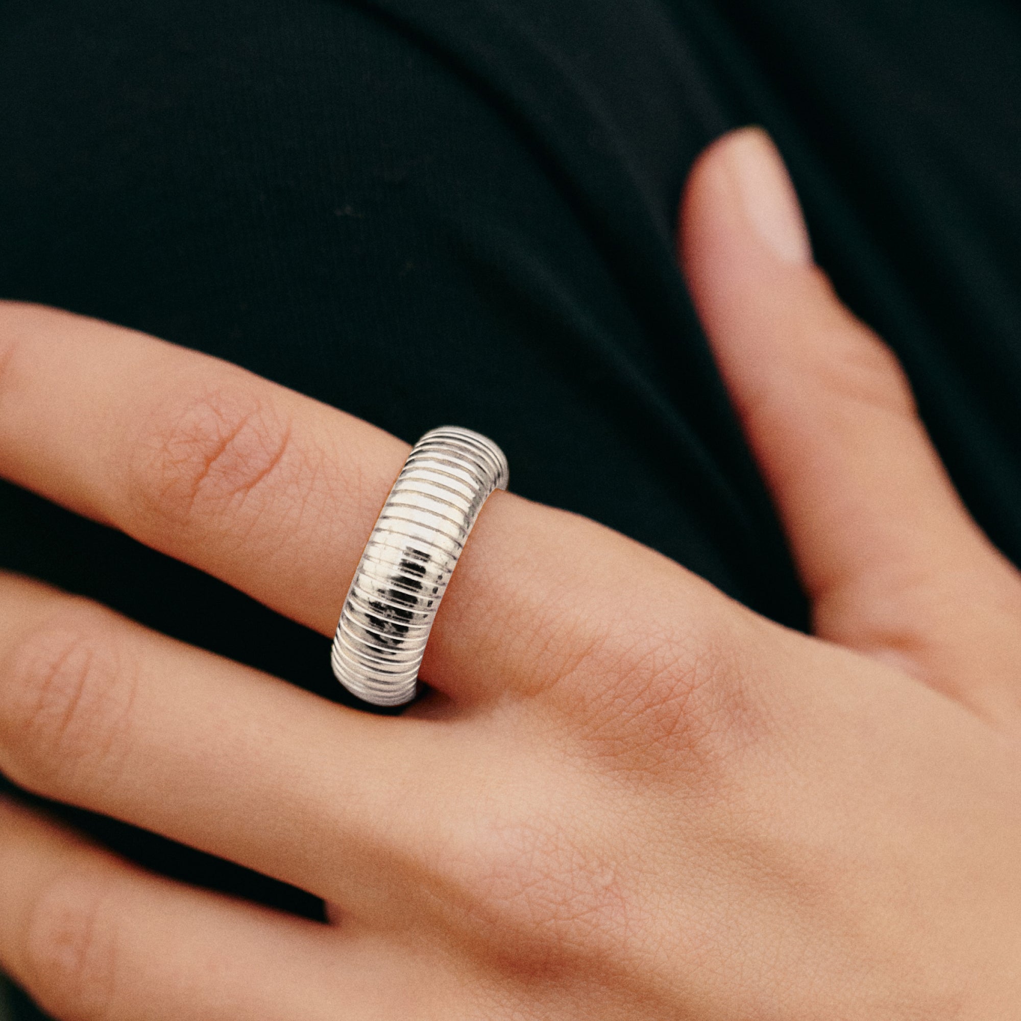 Gladiator Minimalist Silver Ring - Adjustable